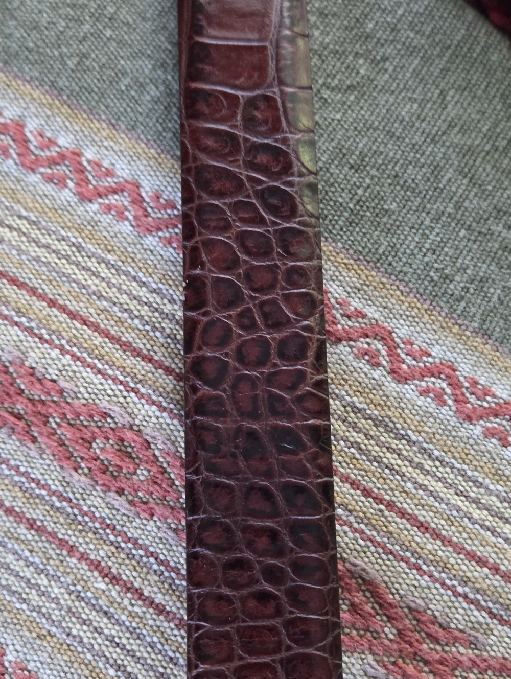 Mens Martin Dingman Alligator Grain Italian Calfskin Leather Belt 38 - Picture 7 of 16